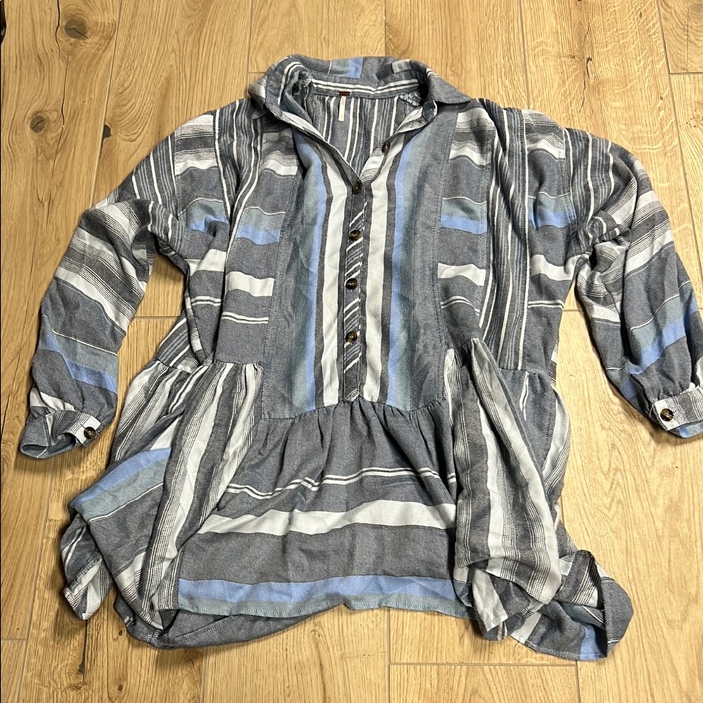 Free People Sunset Shirtdress Multicolor Striped Tunic Dress